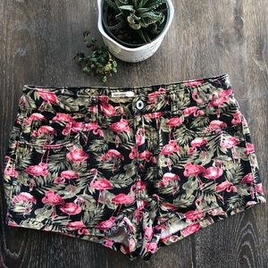 Forever 21 Flamingo Print Denim shorts